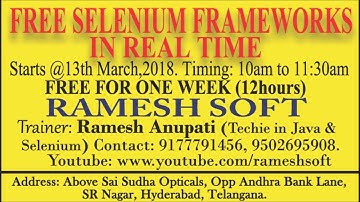 Selenium Real time Frameworks /Page Object Model/Data driven Framework/Hybrid framework