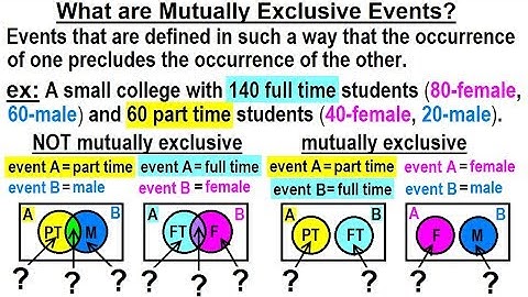 Statistics: Ch 4 Probability in Statistics (32 of 74) What Are Mutually Exclusive Events?