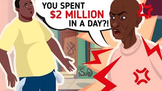 Cartoon - A GARBAGEMAN Became A MILLIONAIRE For A Day - AmoMama