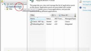 Common Application Pools Setup In Windows Vista, Windows Server 2008 Or Windows 7