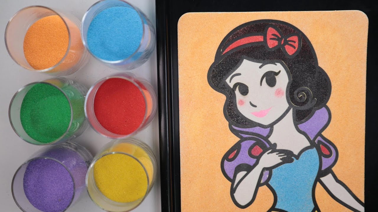 colour sand painting Disney princess YouTube