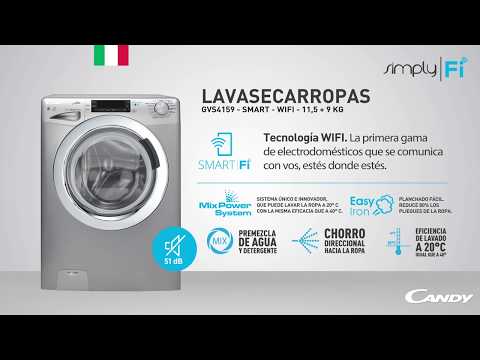 Valiente Pack para poner Noveno Lavasecarropas Candy Simply Fi 4159 - YouTube