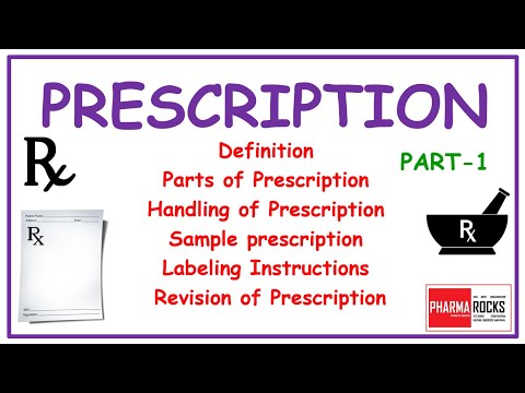 PRESCRIPTION, PART-1 DEFINITION, PART OF PRESCRIPTION, SAMPLE PRESCRIPTION, HANDLING OF PRESCRIPTION