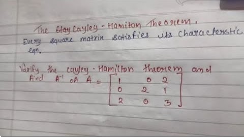 cayley hamilton theorem | RGPV Mathematics 1 | unit 5 lec 18 | ‎@Learnwitharmy 