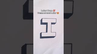 3D Letter I 😱🔥 Art Series day 17 🎨✨️ #shorts #trending #3d #ytshorts #art