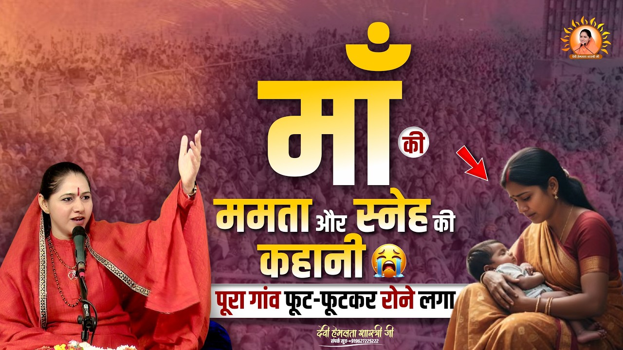 माँ की ममता और स्नेह की कहानी पूरा गांव फूट-फूटकर रोने लगा😥 | Devi Hemlata Shastri Ji