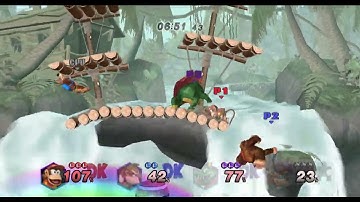 Smash Project M Ex Remix DX - Donkey Kong vs Diddy Kong vs King K. Rool vs Banjo no TAS