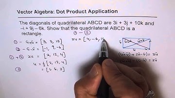 26 Vectors Algebra Prove Diagonals of Rectangle are Given - EDEXCEL - GCSE
