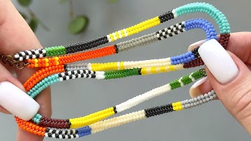 Beaded herringbone stitch tutorial. Beaded herringbone necklace