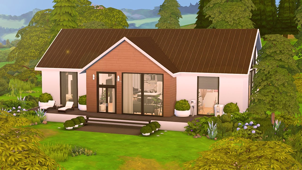🏠 Minimalist Scandinavian Home | Sims 4 No CC Speed Build | Ambient ...