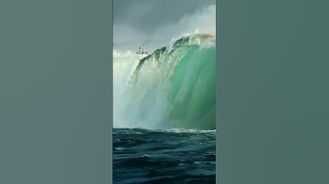 Will This Boat Make It Through the Massive Wave? @ship #shipvideo #tidalwave