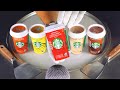 ASMR - STARBUCKS Coffee Ice Cream Rolls | Macchiato, Cappuccino & Caffè Latte Mix Dessert - Drinks