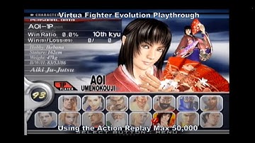 Virtua Fighter 4 Evolution Aol Playthrough using the Ps2 Action Replay Max 50,000 :D #Playstation