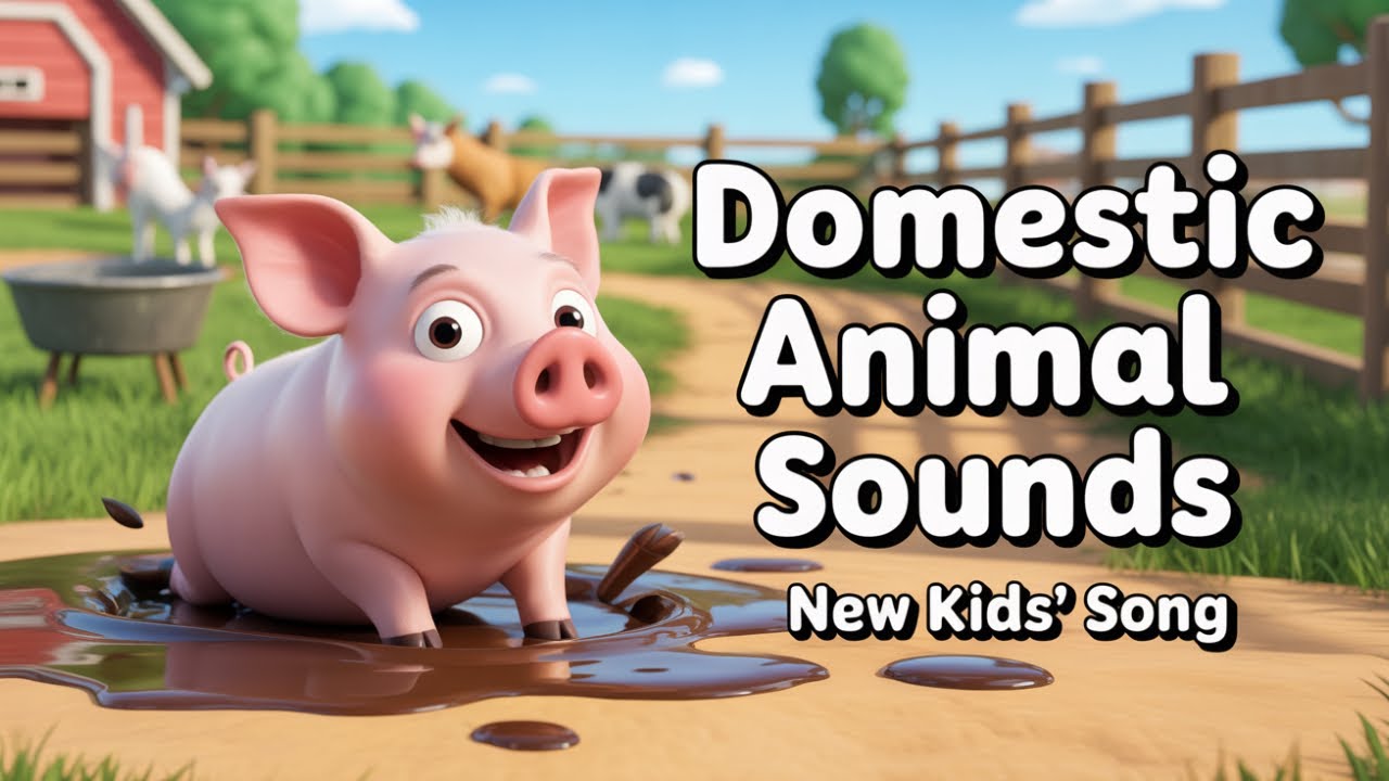 Domestic farm Animal Sounds Song| Fun Kids' song nursery rhymes