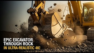 “Epic Excavator Digging Through Rock