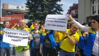 Pikieta pracowników Praktikera w Dąbrowie Górniczej [WIDEO: K.ZIÓŁKOWSKA-DĄBEK]
