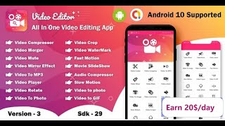 Video Editor Pro in android studio | Android Video Editor – All In One Video Editor App | With Admob screenshot 2