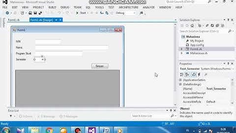 TUGAS VISUAL BASIC II (Membuat Tabel Mahasiswa dengan Koneksi ke DBMS Microsoft Access)