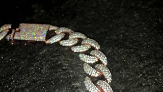 10k Rose Gold Iced Out Cuban Link Chain  (18mm 18in)