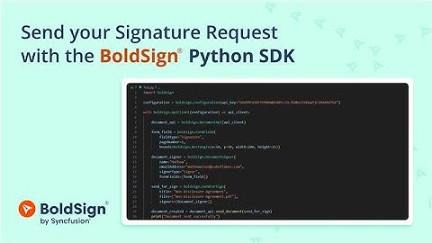 Send your Signature Request with the BoldSign® Python SDK