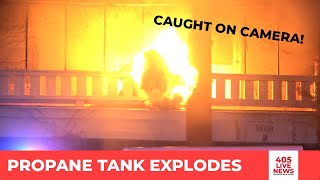 CAUGHT ON CAMERA: Propane Tank EXPLODES During OKC House Fire