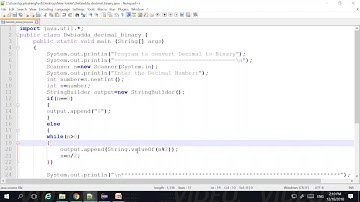 DECIMAL TO BINARY CONVERSION IN JAVA