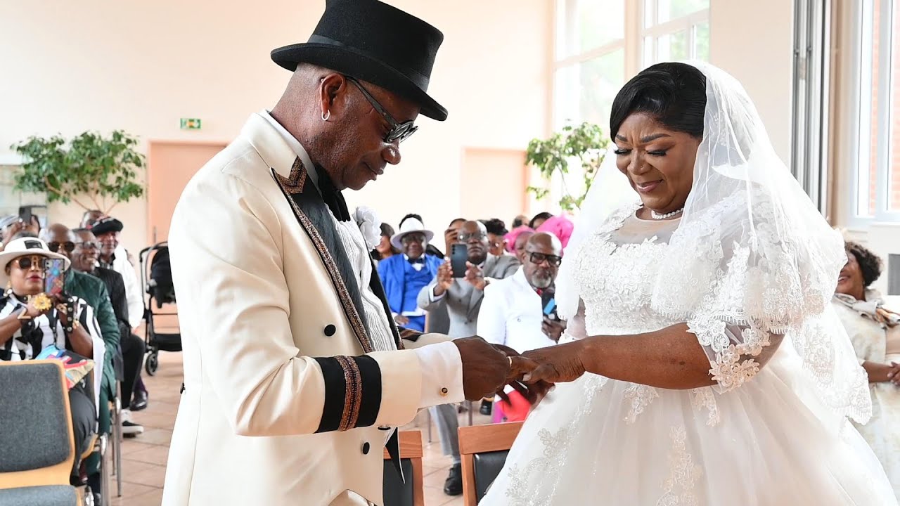 Mariage civil de Clémentine & Léonce Belfath de Mingongo à la mairie d'Achères ville 1
