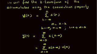 z Transform of the output of accumulator using convolution property