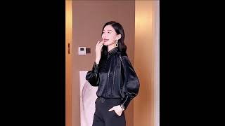 Mã D8493 Giá 3600K Áo Sơ Mi Nữ Miref Dài Tay Hàng Mùa Xuân Thu Đông Phục Cổ Cổ Điển Thêu Họa Tiết