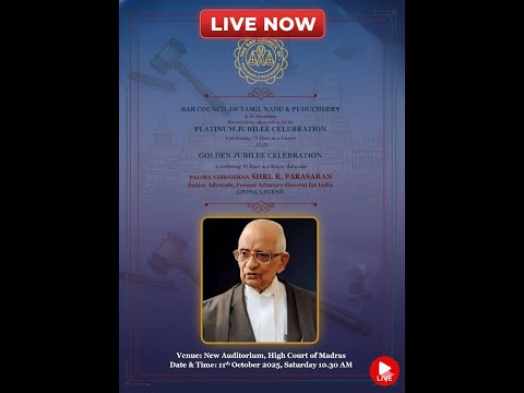 BCTNPY - Platinum Jubilee Celebration of Padma Vibhushan Shri. K. Parasaran, Senior Advocate