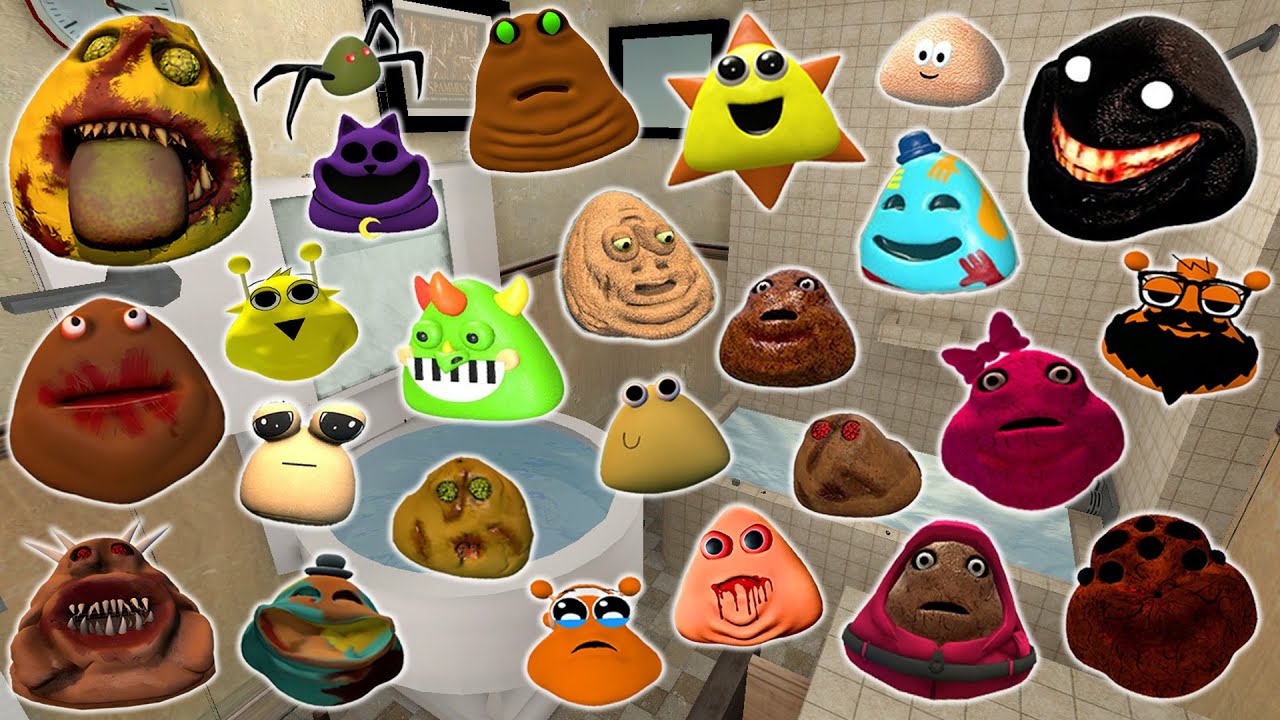 DESTROY ALL ROBLOX 3D POU BOU'S REVENGE FAMILY in BATH ROOM Garry's Mod