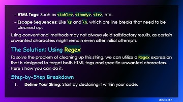 Removing HTML Tags and Unwanted Characters from Strings Using Regex