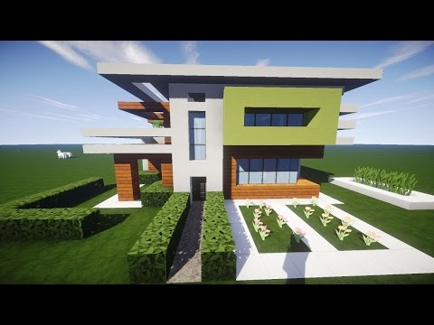 Minecraft modernes haus holz/ weiÃ/ grün bauen tutorial ...