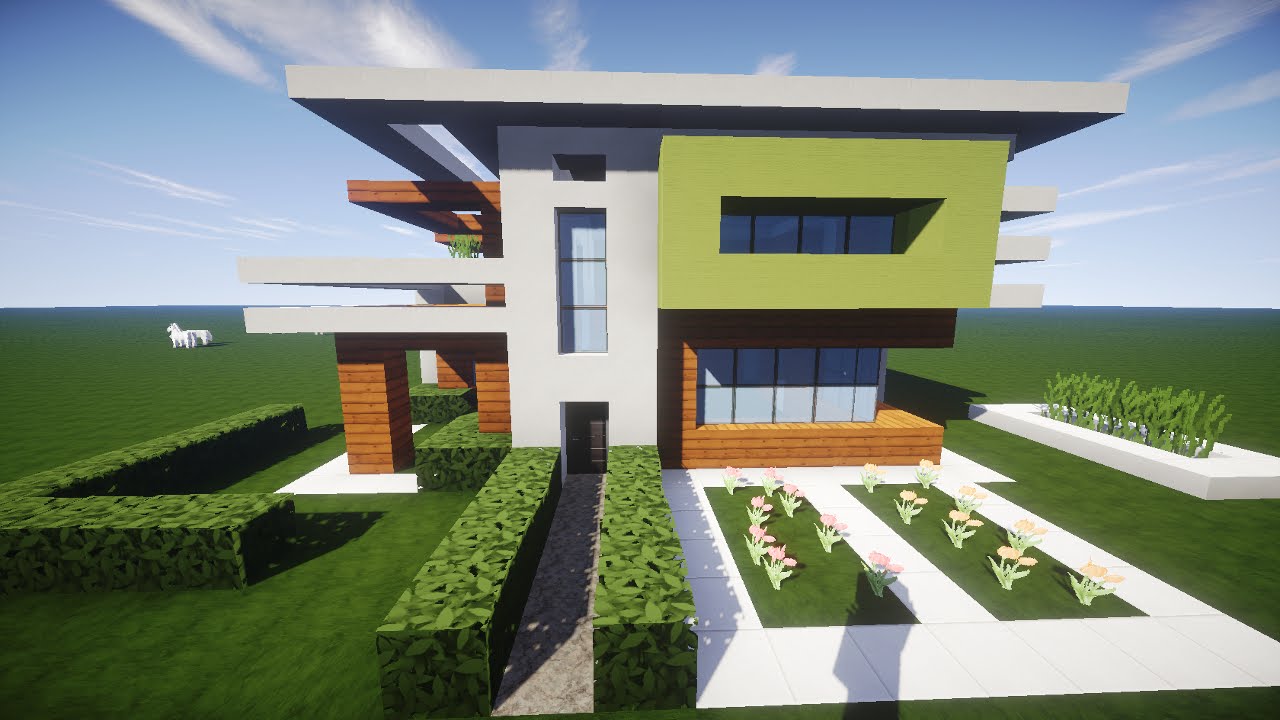 Minecraft moderne luxus villa mit moderner einrichtung und viel ...
