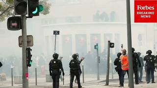 RAW VIDEO: French Police Deploy Tear Gas On Protestors In Lyon, France