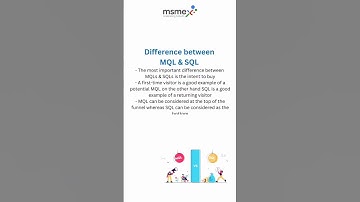 Difference Between MQL & SQL | #shorts