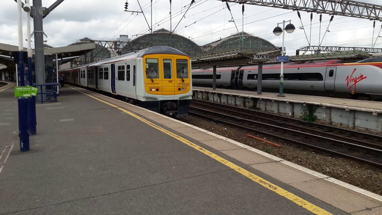 White livery Northern 319364 departing Manchester Piccadilly 1/6/17