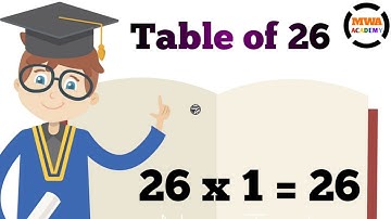 Table of 26 | table of twenty six | rhythmic table of 26 | multiplicative table of 26 | kids