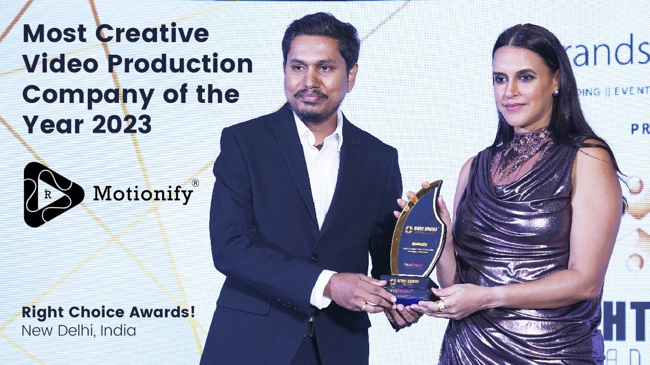 Motionify Wins Most Creative Video Production of the Year at Right Choice Awards 2023 | New Delhi