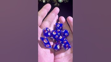 9 Polyhedral Resin Sets of Dice D&D Denim Daisy Sun #dice #ttrpg #dnd #diceset #dnddice