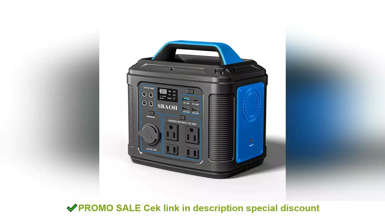 SBAOH P302 Portable Generator 296Wh 300W Powerstation with AC Outlets, Lithium-Ion Battery for Home