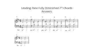 LT FULLY DIMINISHED 7TH CHORDS - Voice Leading/Part Writing - Exercise Solutions - LESSON 2