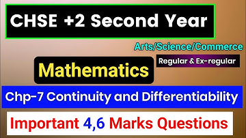 Chse Continuity and Differentiability Important Questions 2024 | Chse Math Selection Questions 2024