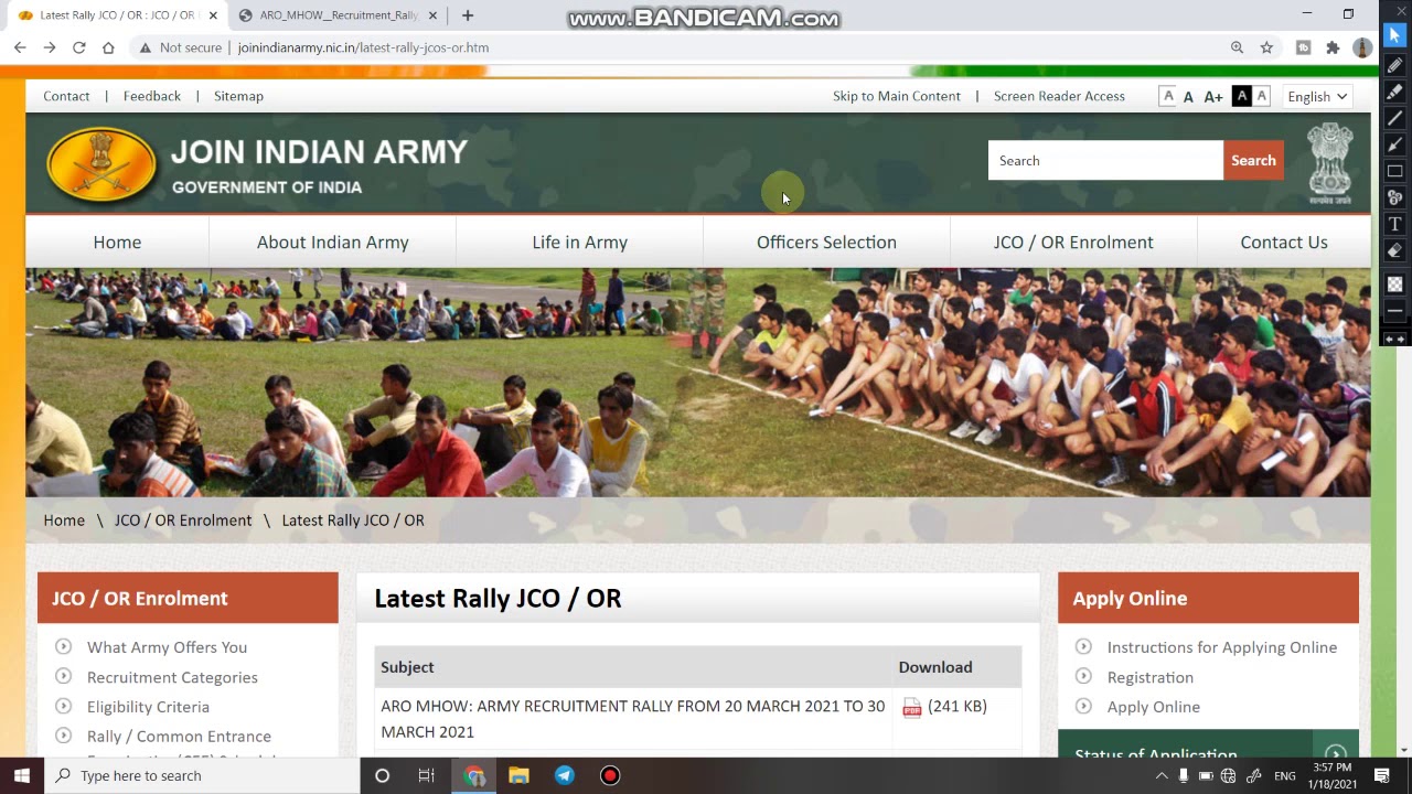 Army Bharti 2021 | Army New Bharti 2021 | Army Online Application form sarkari result