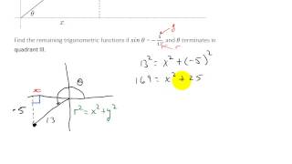 Find Values of Trigonometric Functions Given the Measure of one Trig Function