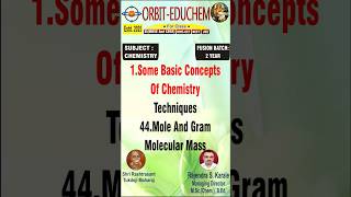 Class11+MHT-CET+NEET+JEE 1.Some Basic Concepts Of Chemistry T:-44 #shorts #short #exam #chemistry