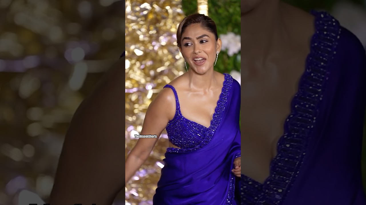 Mrunal Thakur🔥💙looks so stunning in blue saree on Diwali|The Unseen Shorts 