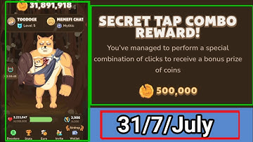 MEMEFI secret combo 31 july|| NEW COMBO