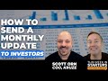 How to Send Effective Investor Updates | Startup Finance Basics w/ Kruze&#39;s Scott Orn | E1632