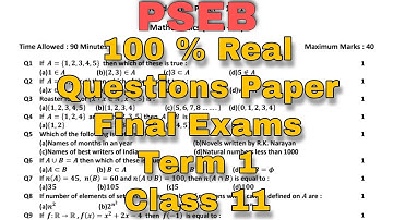 PSEB Math Paper | Class 11 | Term 1| Scholar Tutorial